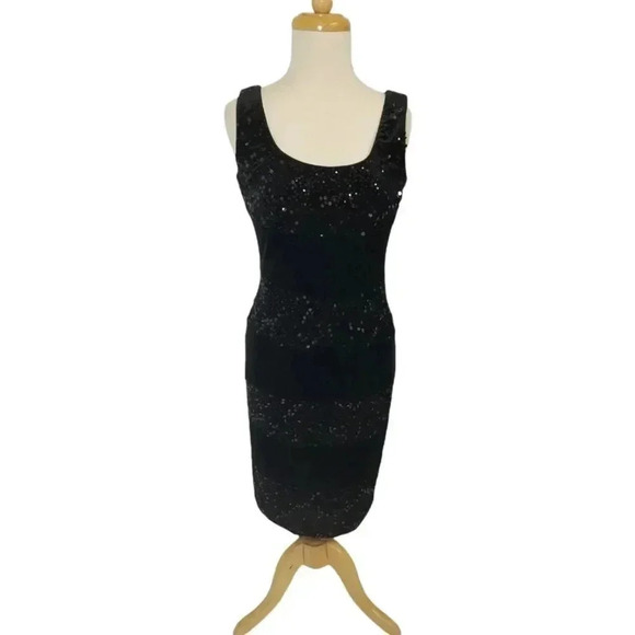 {Joseph Ribkoff} Black Cocktail Black Tie Elegant Velvet Sequins Dress - Picture 5 of 16